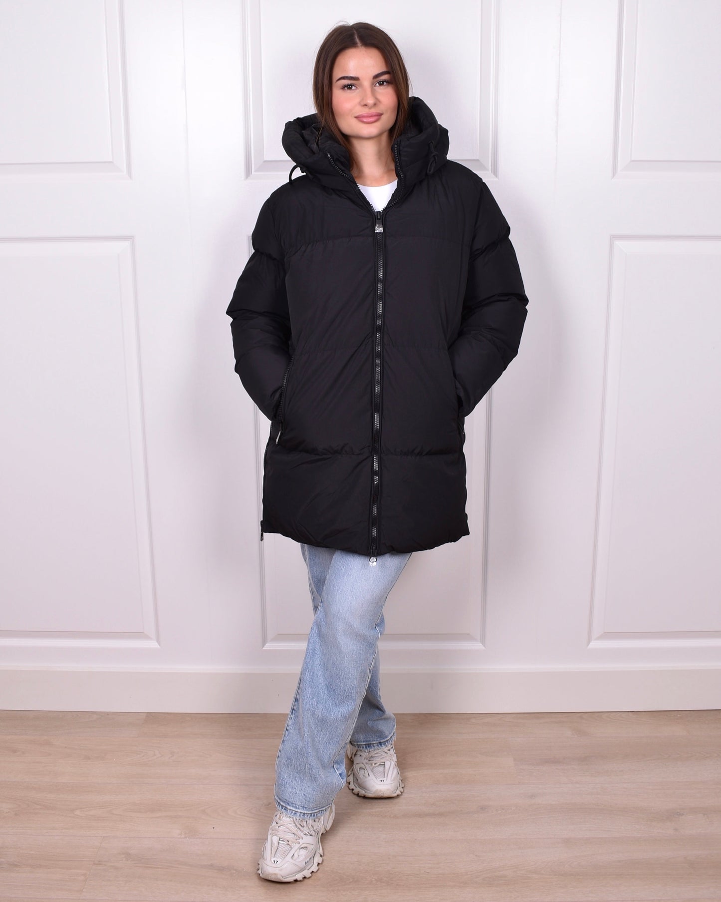 Midi PUFFER coat black