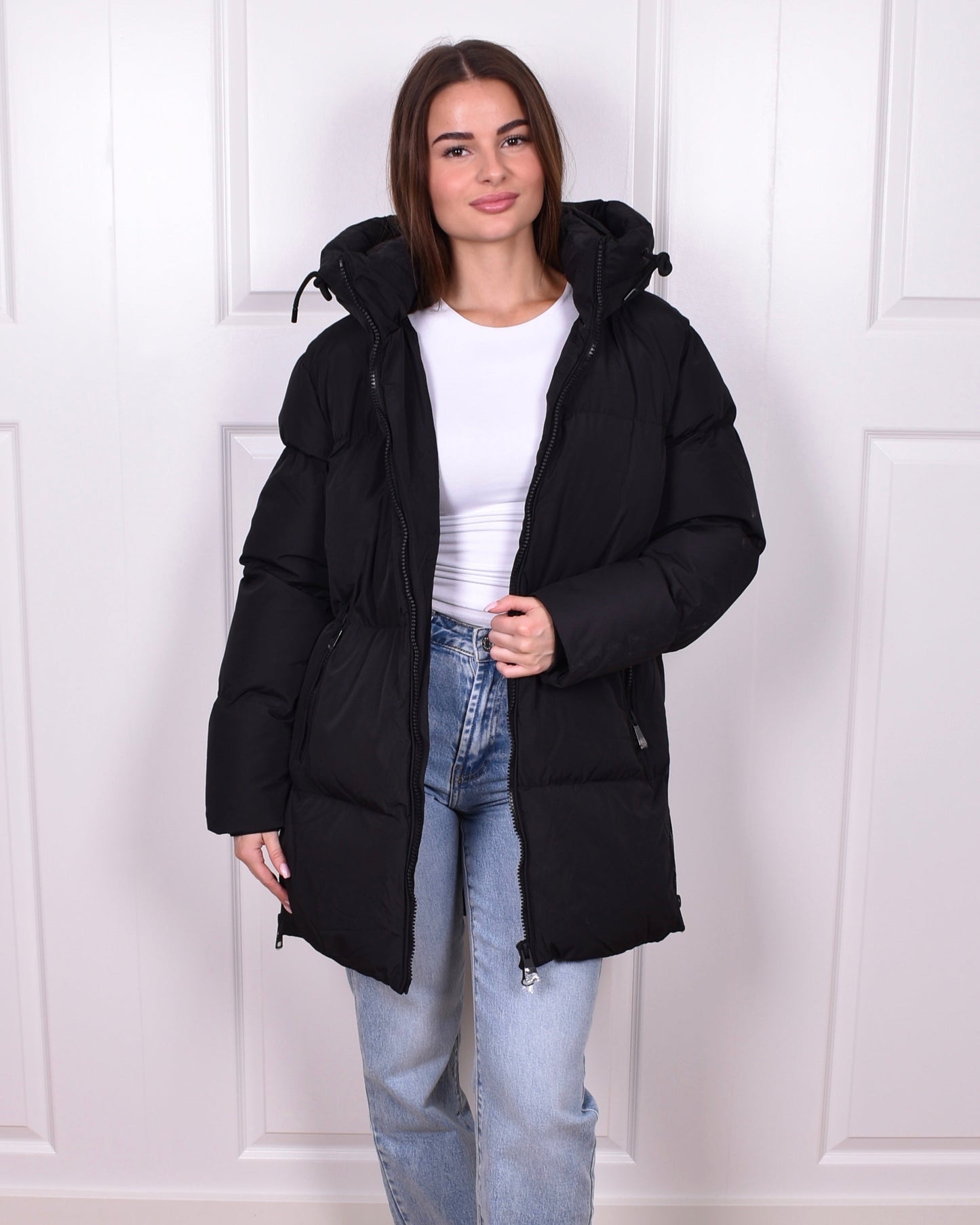 Midi PUFFER coat black